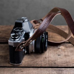 Hawkesmill-Kensington-Leather-Camera-Strap-Brown-Rivet-Olympus-4