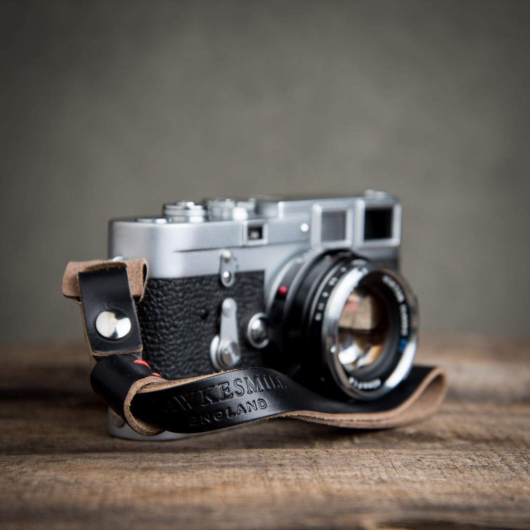 Hawkesmill-Leather-Camera-Wrist-Strap-Leica-Black