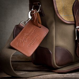 leather luggage tag Grays of Westminster-Brown